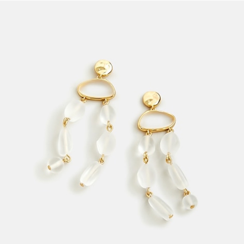 J.Crew Earrings Sea glass statement drop White